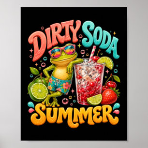 Tropical Vibes Fizzy Fun Summer Frog Poster