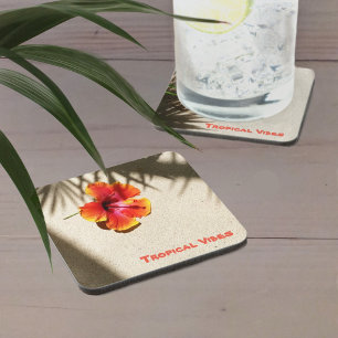Tropical Vibes Hibiscus Coaster