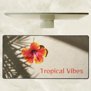 Tropical Vibes Hibiscus on Sand Customisable Desk Mat