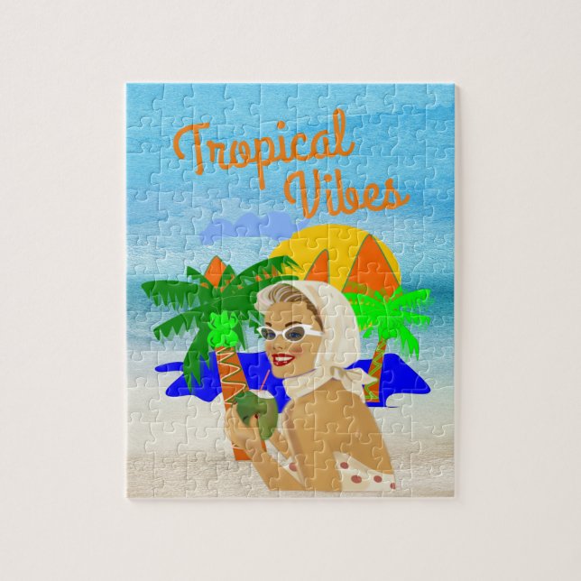 Tropical Vibes Lady Jigsaw Puzzle (Vertical)