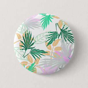 Tropical Vibes Leaves Plants 6 Cm Round Badge