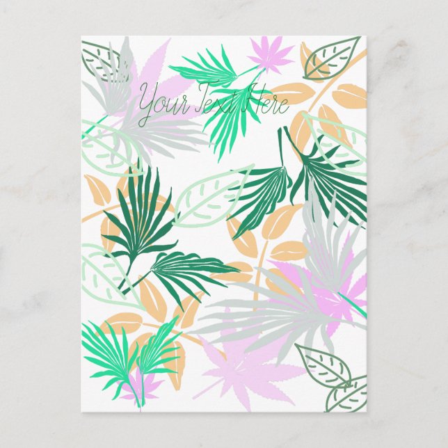 Tropical Vibes Leaves Plants Postcard (Front)