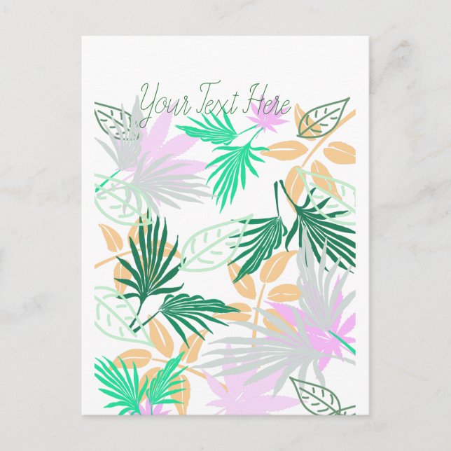 Tropical Vibes Leaves Plants Postcard (Front)