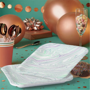 Tropical Vibes on Square Paper Plates" Plate