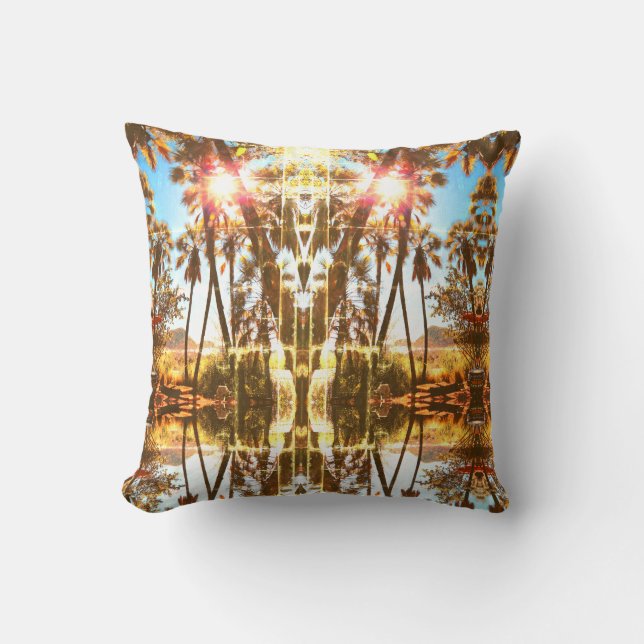 Tropical Vibes Palm Tree Landscape Cushion (Front)