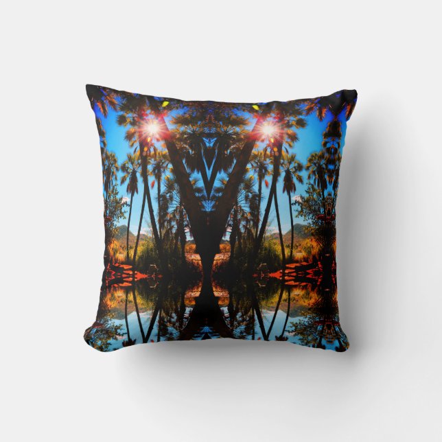 Tropical Vibes Palm Tree Landscape Cushion (Front)