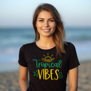 "Tropical Vibes" Paradise Summer T-Shirt for Women