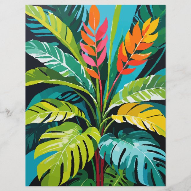 Tropical Vibes Scrapbook Paper (Front)