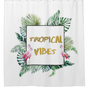 Tropical vibes shower curtain