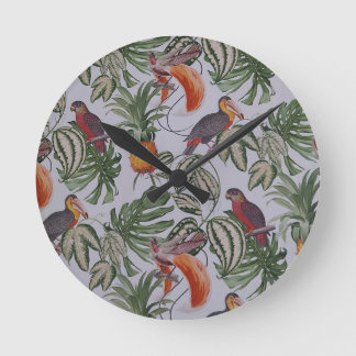 Tropical vibes Throw Pillow Round Clock
