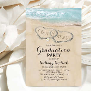 Tropical Vintage Beach Graduation Party Invitation