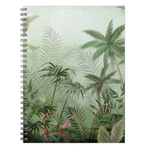 Tropical vintage botanical landscape illustration, notebook