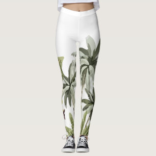 Tropical Vintage Botanical Palm Trees Leggings