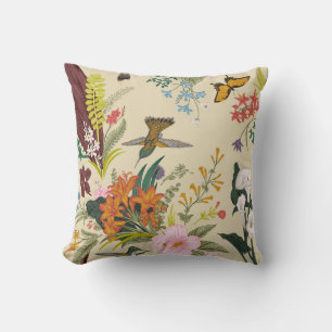 Tropical Vintage Floral Tapestry Cushion