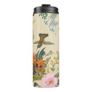 Tropical Vintage Floral Tapestry Thermal Tumbler
