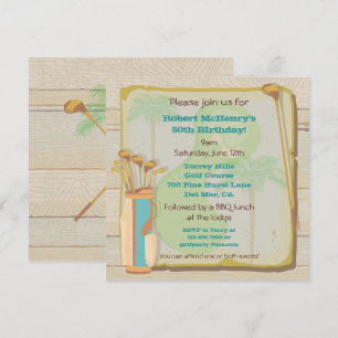 Tropical Vintage Golf Party Tournament Invitation
