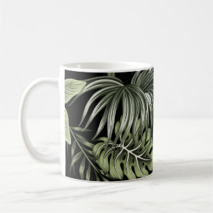 Tropical vintage night crane bird, palm trees, ban coffee mug