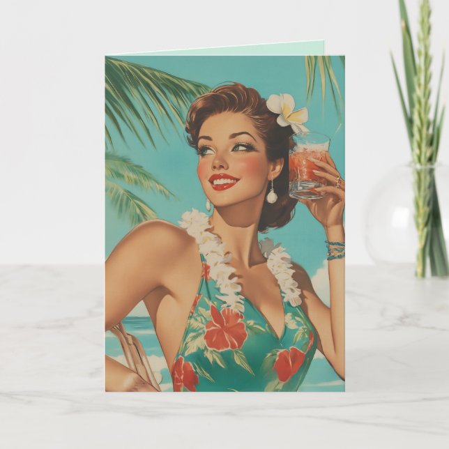 Tropical Vintage Paradise Vibes Invitation (Front)