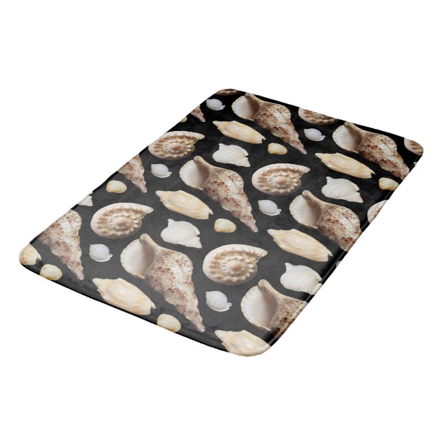Tropical Vintage Seashells of Southeast Asia Bath Mat (Angled)