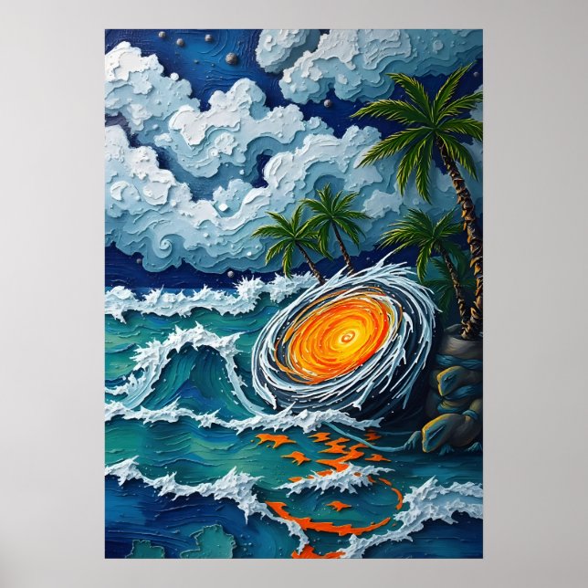 Tropical Vortex Beach Fantasy Artwork Poster (Front)
