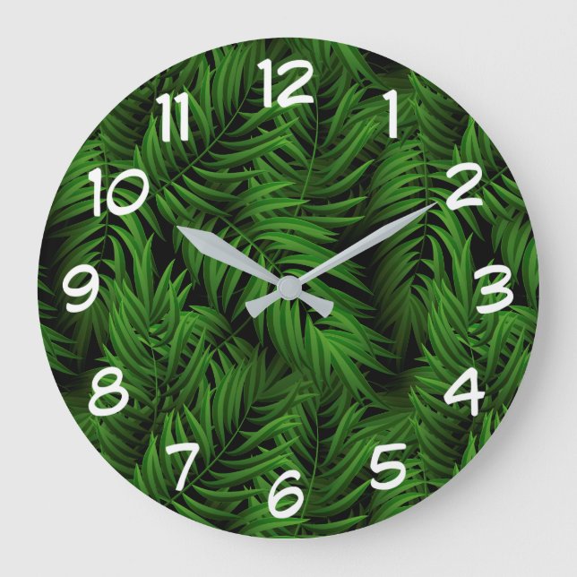 Tropical Wall Decor Palm Tree Large Clock (Front)