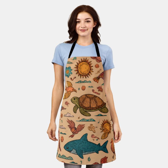 Tropical Wander All-Over Print Apron Gift (Worn)