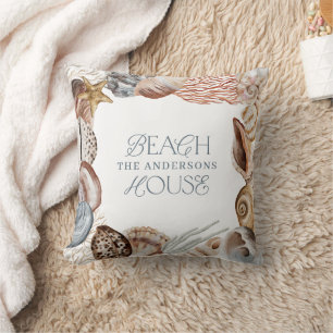 Tropical warm sea shell summer vacation family cushion