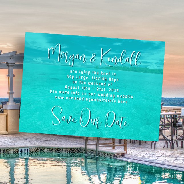 Tropical Water Destination Wedding Save the Date Invitation (Creator Uploaded)