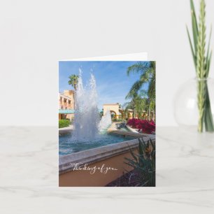 Tropical Water Fountain Thinking Of You Card