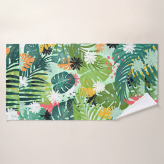 Tropical Watercolor Art Bath Towel Set