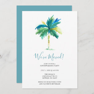 Tropical Watercolor Beach Housewarming Party  Invitation