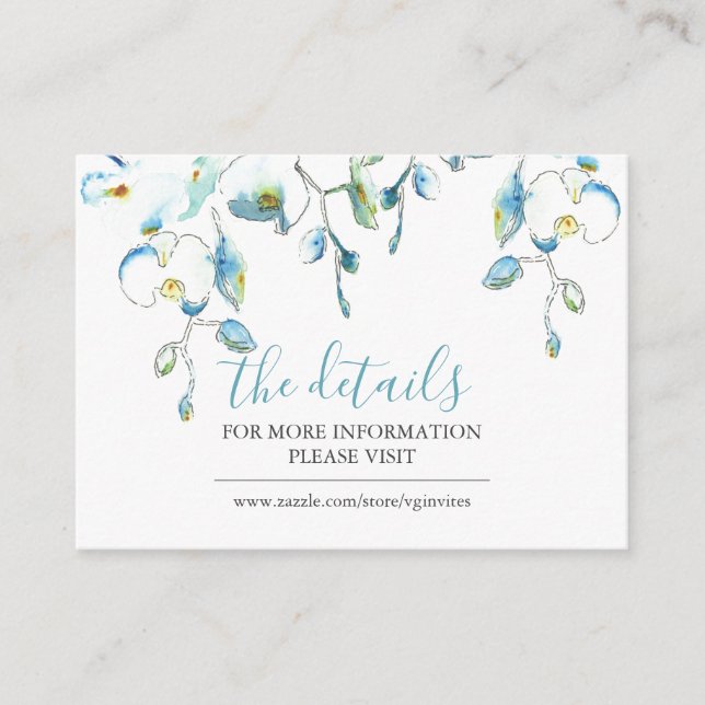 Tropical Watercolor Botanical Guest Details Insert (Front)