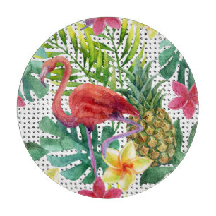 Tropical Watercolor Cutting Board
