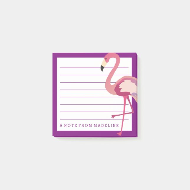Tropical | Watercolor Flamingo Post-it Notes (Front)
