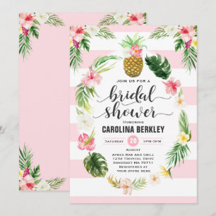 Tropical Watercolor Floral Bridal Shower Card