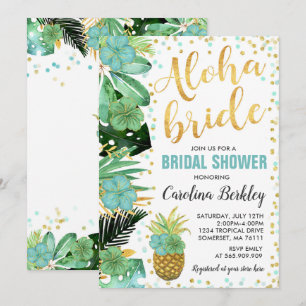 Tropical Watercolor Floral Bridal Shower Card