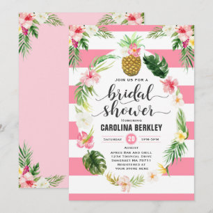 Tropical Watercolor Floral Bridal Shower Card