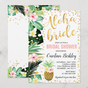 Tropical Watercolor Floral Bridal Shower Card