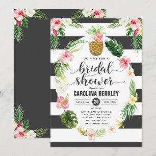Tropical Watercolor Floral Bridal Shower Card