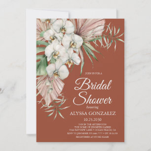 Tropical Watercolor Floral Bridal Shower Invitation
