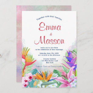 Tropical Watercolor Floral Invitation