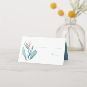 Tropical Watercolor Floral Wedding Place Card