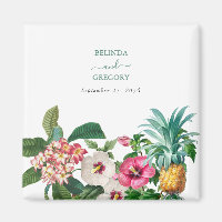 Tropical Watercolor Flowers & Greenery Wedding