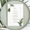 Tropical Watercolor Foliage Gold Wedding Menu