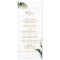 Tropical Watercolor Foliage Gold Wedding Menu