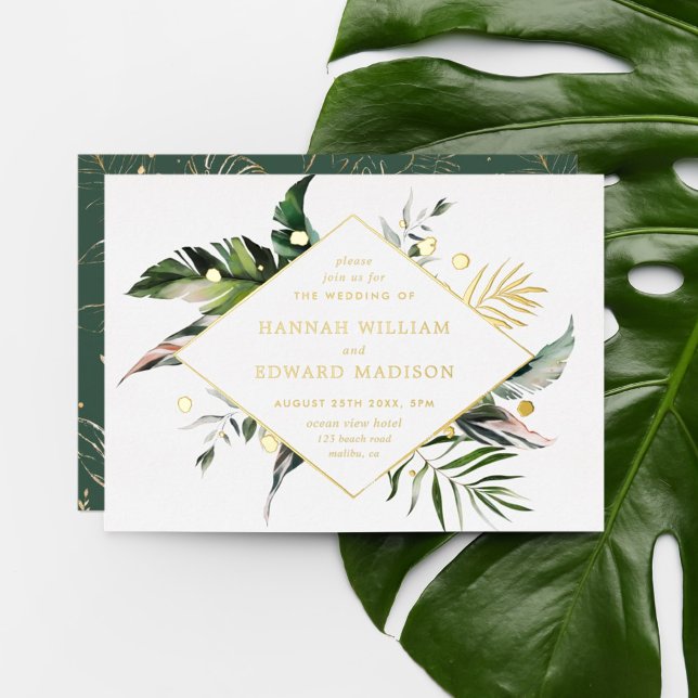 Tropical Watercolor Foliage Wedding Gold (Creator Uploaded)
