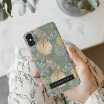 Tropical Watercolor Gold & Green Leaves Pattern  iPhone XS Max Case<br><div class="desc">Tropical Watercolor Gold & Green Leaves Pattern</div>