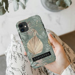 Tropical Watercolor Gold & Green Leaves Pattern  iPhone 11 Case<br><div class="desc">Tropical Watercolor Gold & Green Leaves Pattern</div>