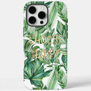 Tropical Watercolor Green Leaves iPhone 16 Pro Max Case