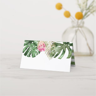 Tropical Watercolor Greenery Place Card